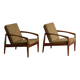 Set of 2 paperknife easy chairs by Kai Kristiansen, Denmark, 1960's