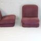 Pair of "eggplant" armchairs, France, circa 1970