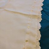 Duo of old pillowcases, AL monogram with buttons