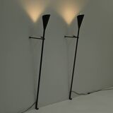 Set of 2 brutalist wall / floor lamps, 1980s The Netherlands.