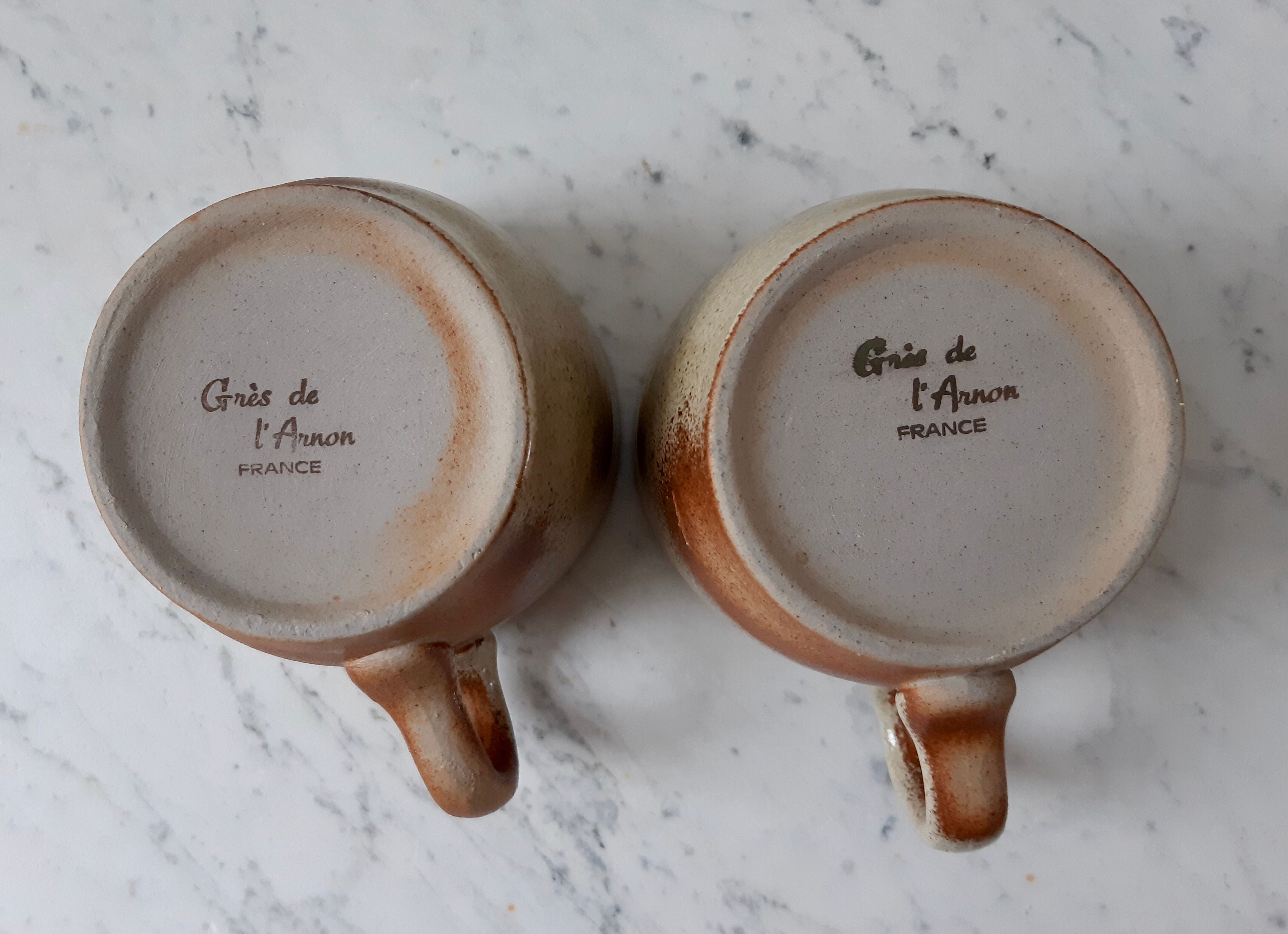 Lot de 2 mugs en grès vintage