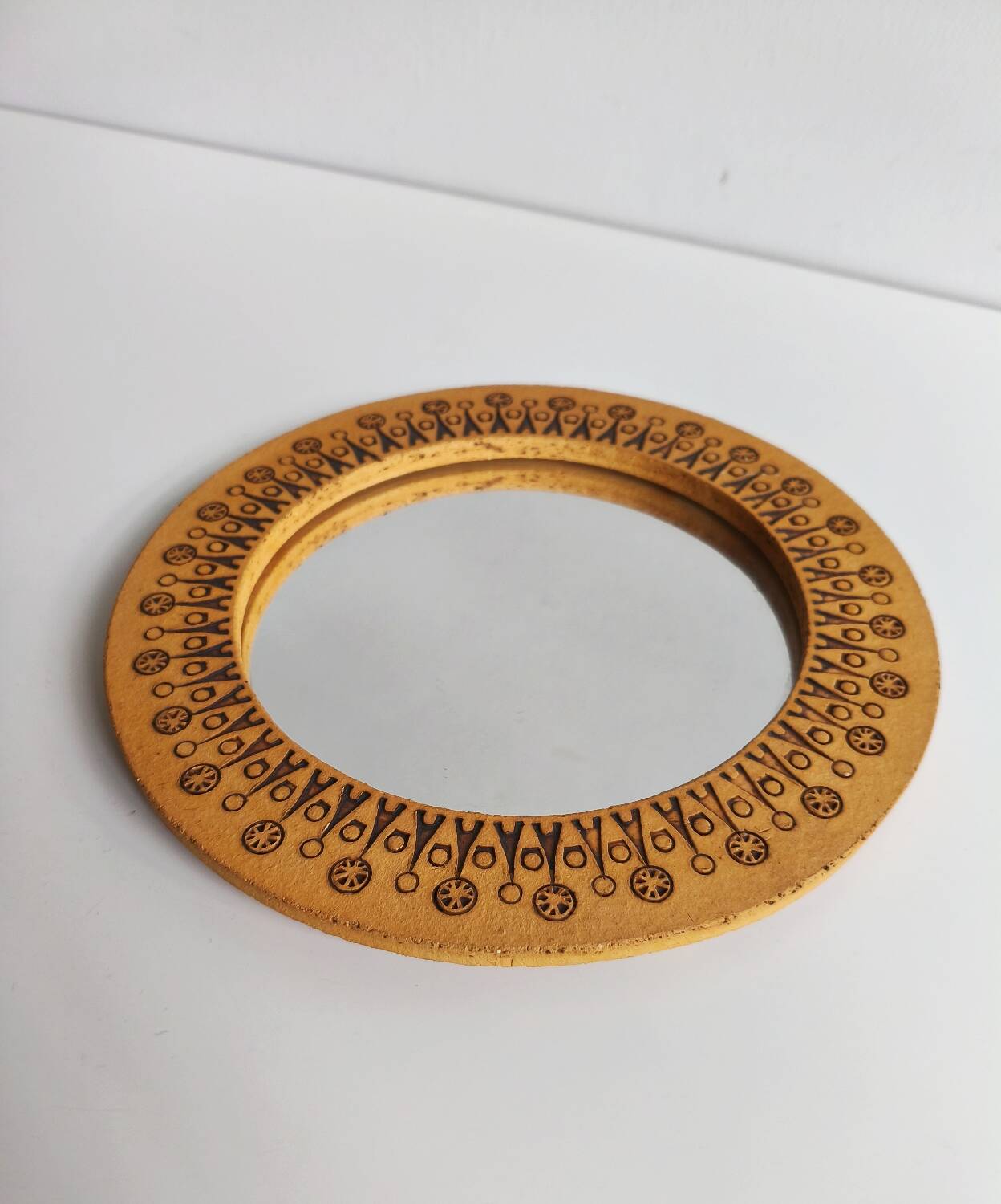 Vintage ceramic round mirror