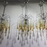 Lustre murano gouttes en cristal ambre