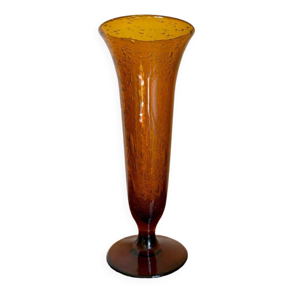 Vase verre bullé Biot ancien
