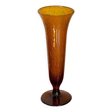 Vase verre bullé Biot ancien