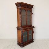 Antique Neo-Renaissance Oak Bookcase with Figural Carvings, 1870