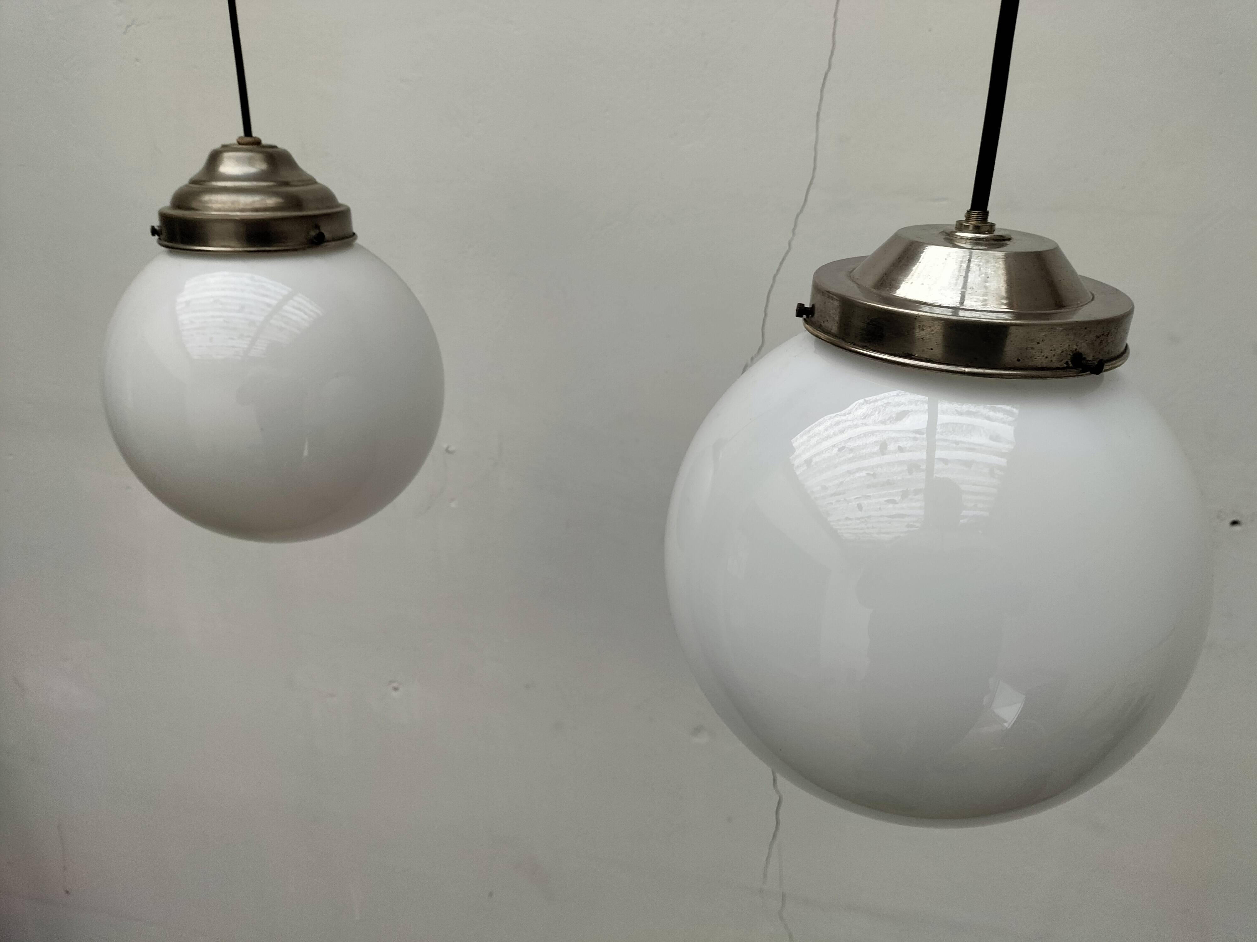 Opaline pendant lights