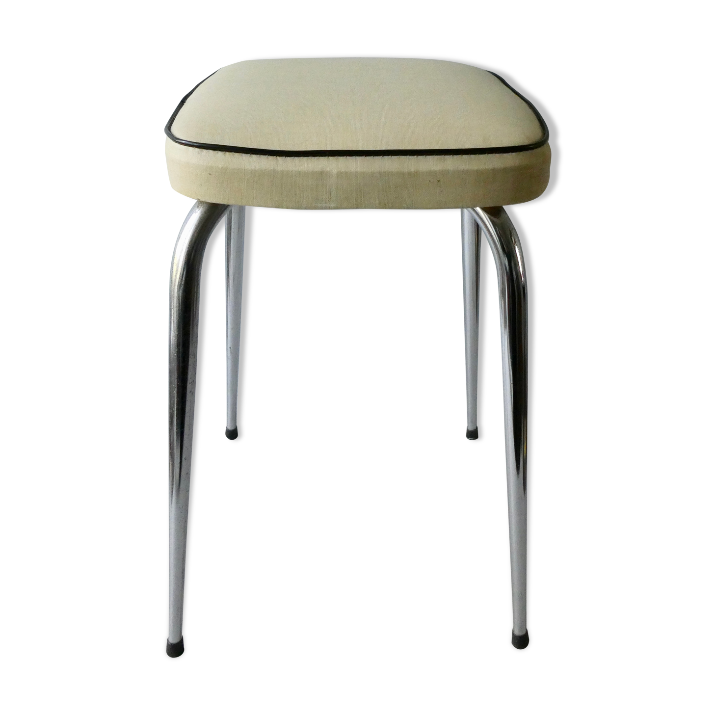 60s tabouret with tapered chrome feet
