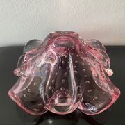 Vintage pink empty pocket ashtray in Murano by Barovier and Toso