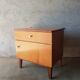 Vintage 70s light wood bedside table
