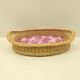 Oval wicker top 2 handles deco orchids