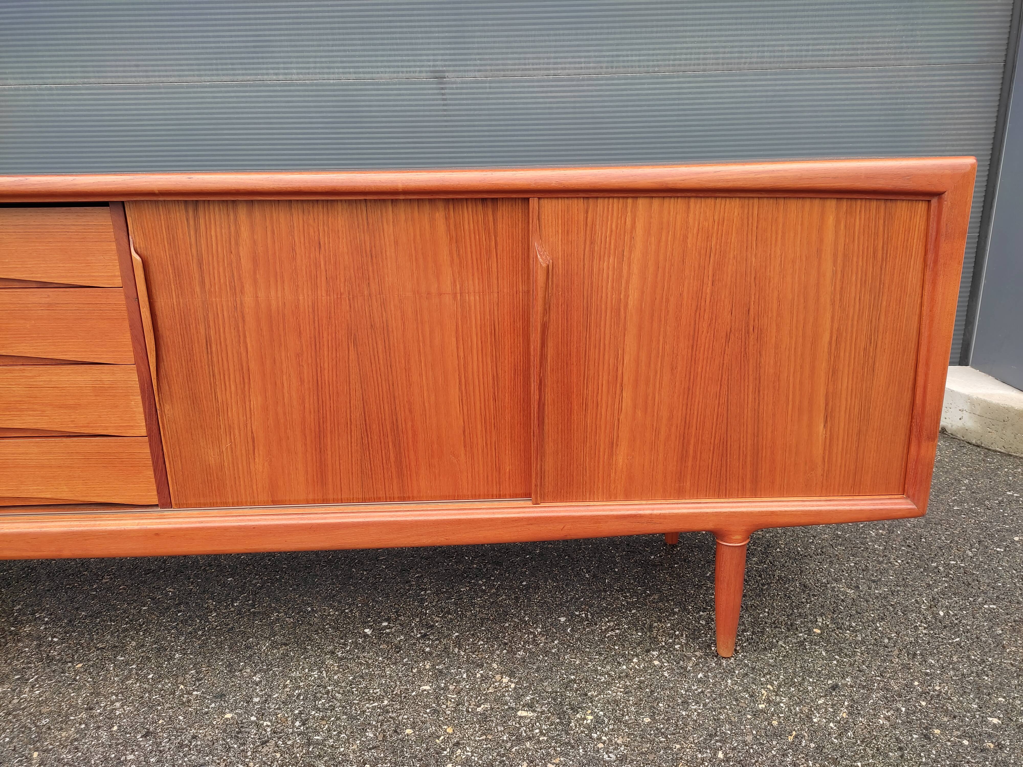 Scandinavian teak row by Axel Christensen for ACO Mobler