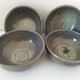 4 handmade ceramic bowls – Grey-blue glaze and mineral shades