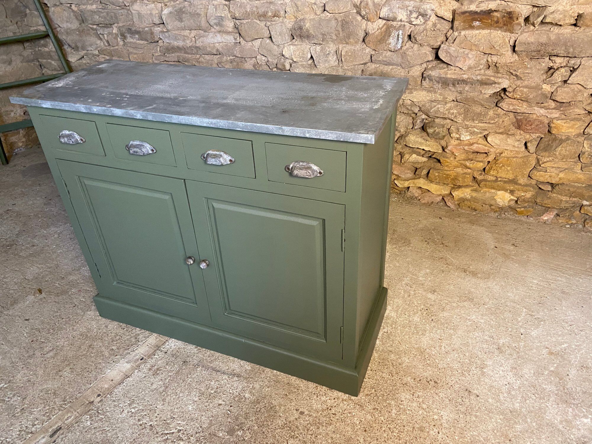 Green sideboard 4 drawers