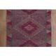 1970s Vintage Turkish Oushak Handmade Wool Cotton Purple Runner Rug 74x355