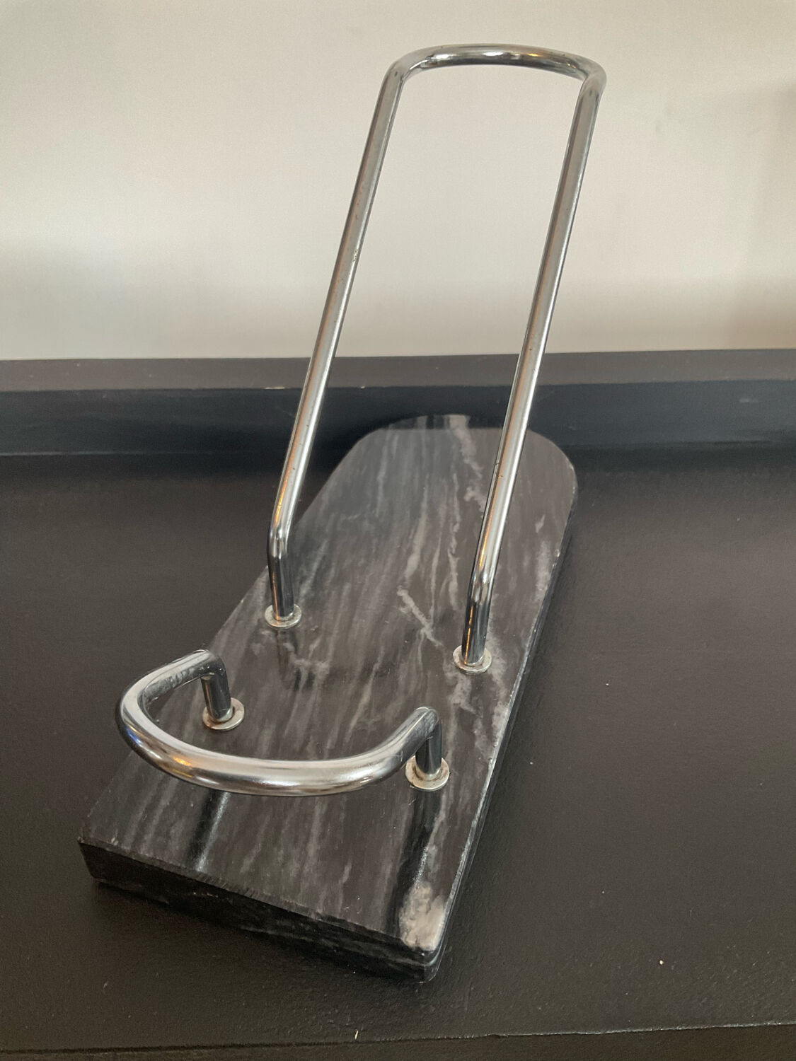 Vintage bottle holder in marble and metal