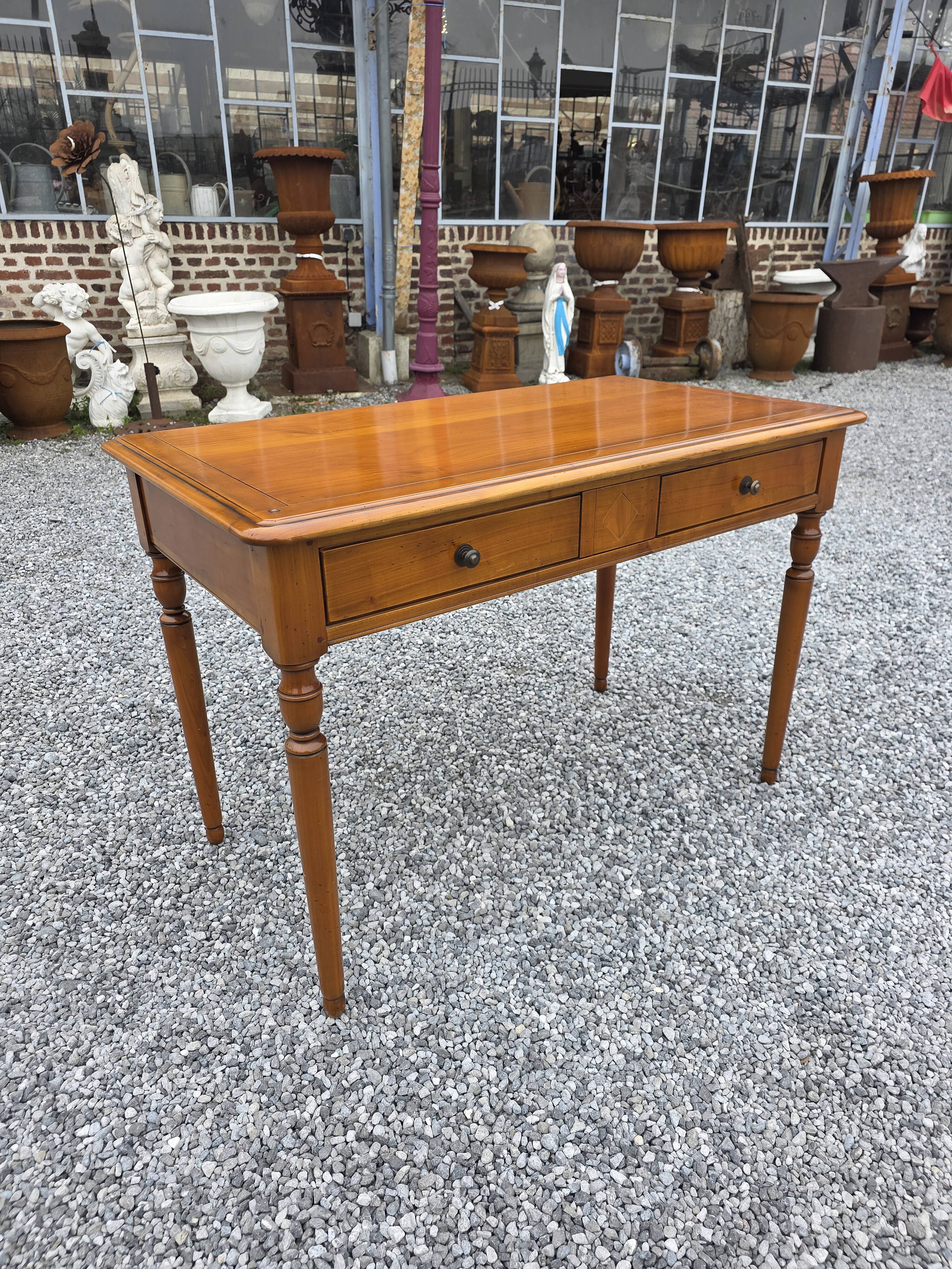 Mid-20th century solid cherry wood desk