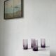 Set of 4 purple graphic octagonal glasses