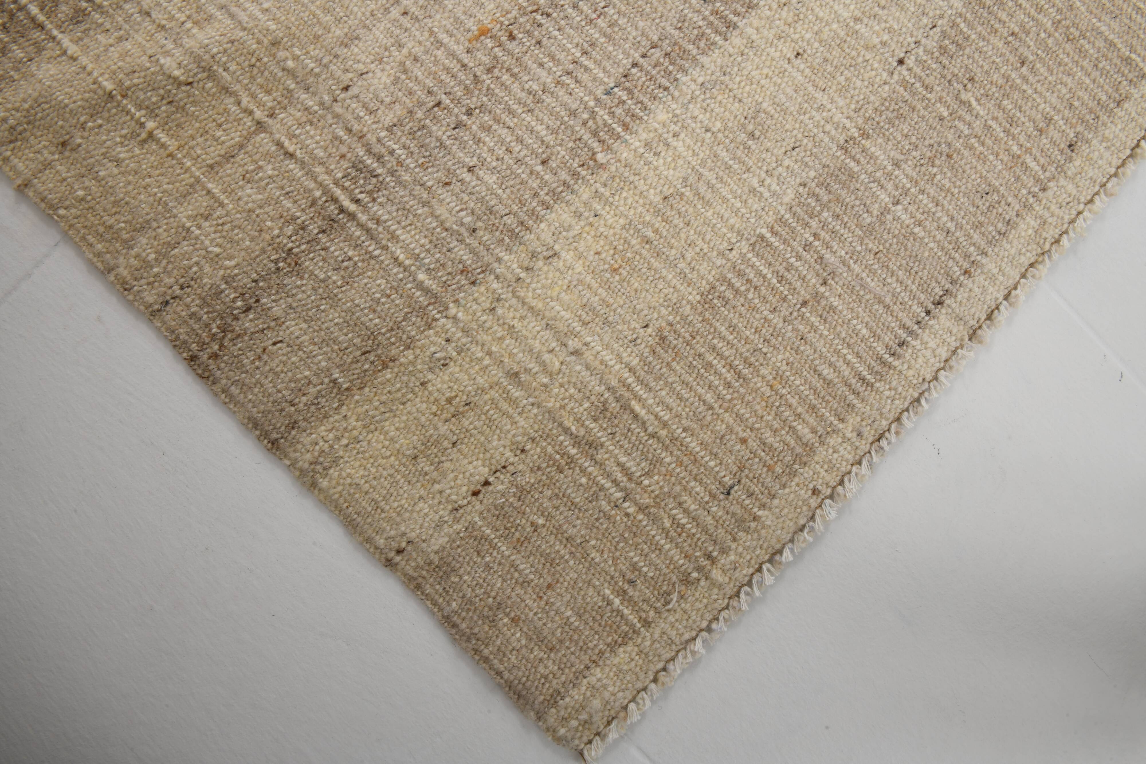 7x10 Beige & Brown Ethnic Kilim Rug 220x301Cm SK 35391