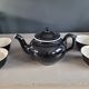 Antique black and white ceramic coffee set