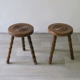 Pair of tripod stools