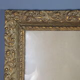 Old wood frame - gilded stucco - glass 61x51 cm leaf 50.5x40 cm SB 113