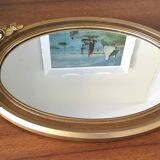 Oval mirror carved gilded wood