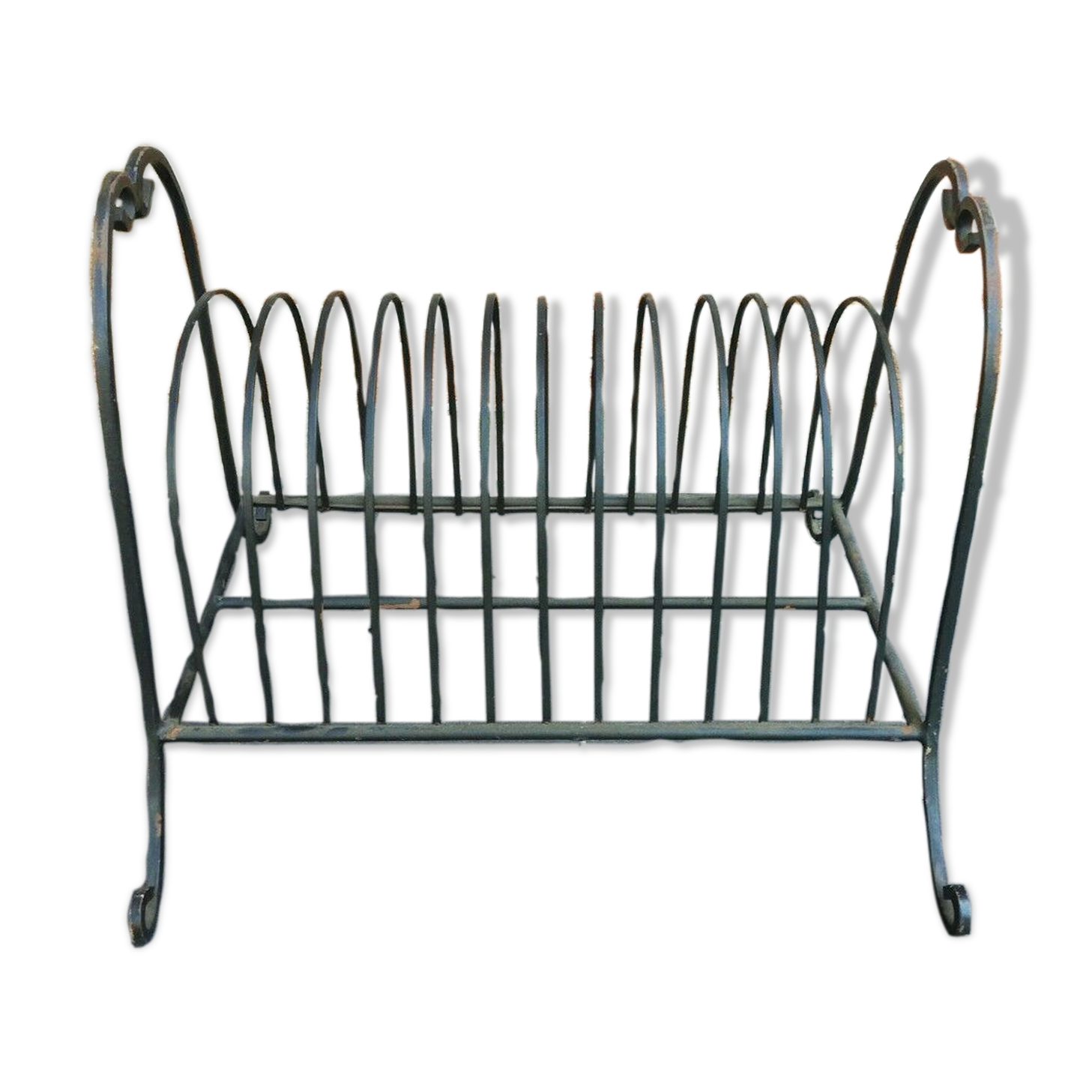 Vintage wrought iron magazine holder