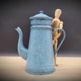 Enamelled marble blue coffee maker