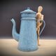 Enamelled marble blue coffee maker