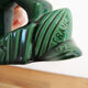 Vintage green ceramic deer figurine St Clément