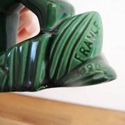 Vintage green ceramic deer figurine St Clément