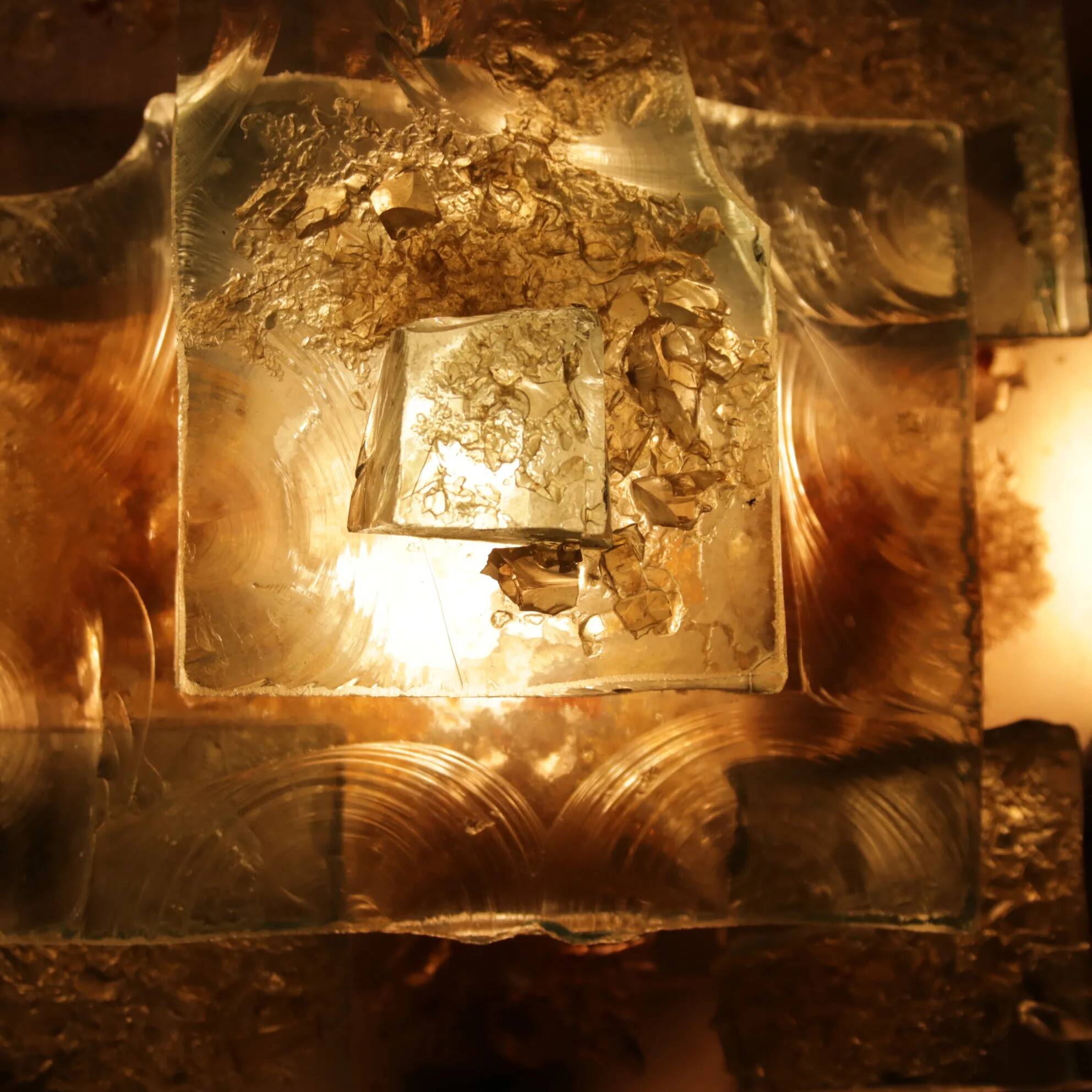 Applique murale des années 1960 en verre épais, de la marque Cosack, Allemagne.
