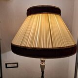 Italian brass and ceramic tripod floor lamp/table 1950s