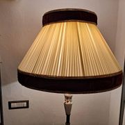 Lampadaire/table tripode italien en laiton et céramique années 1950