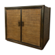 2-door woven rattan dresser, 70s