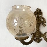 Double retro wall light with etched glass