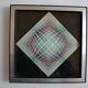 Victor vasarely impression offset annees 70 + cadre alu d'epoque