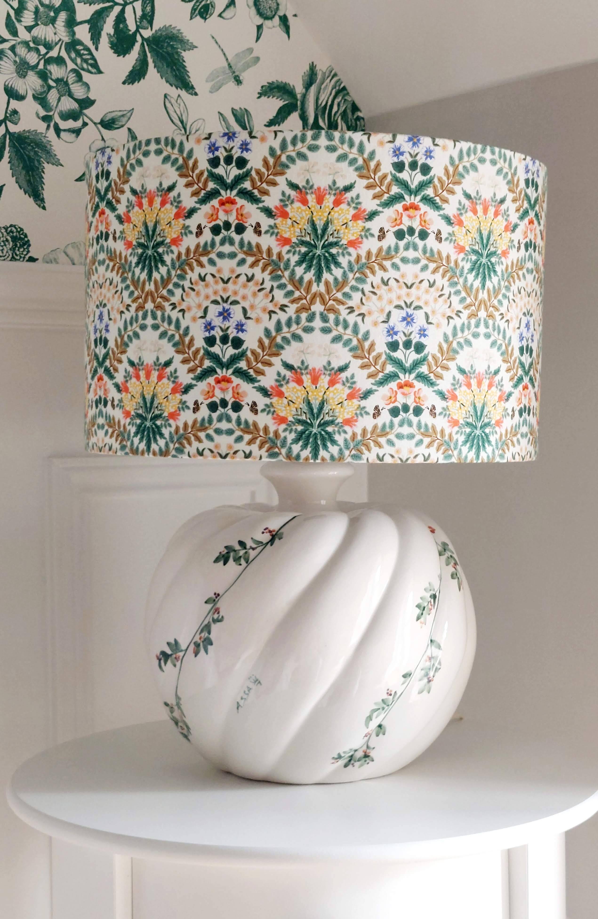 Hand-painted ceramic lamp & handmade shade by Rifle Paper Co.