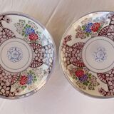 2 large Japanese plates with rare “Inban” decoration