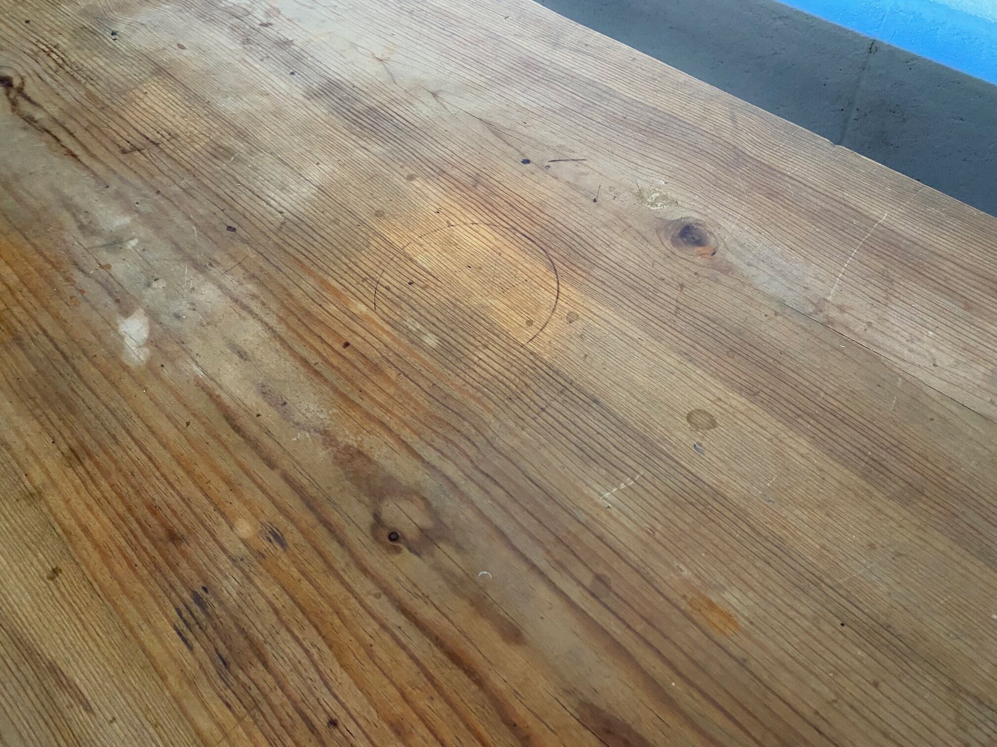 Solid pine dining farmhouse table with 2 drawers 1950 160x69x74cm