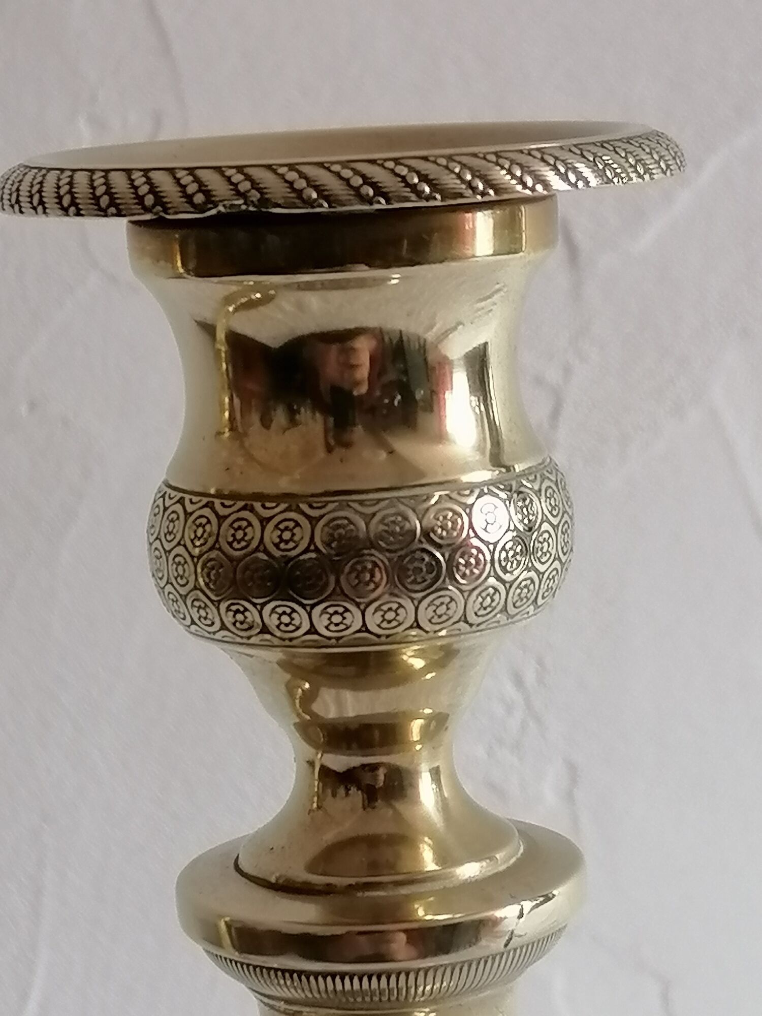 Old pair of candlesticks, bronze torches of the Louis Philippe period