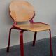 Set of 4 Design Chairs Rio Fröscher 1985 Postmodern Red Wood