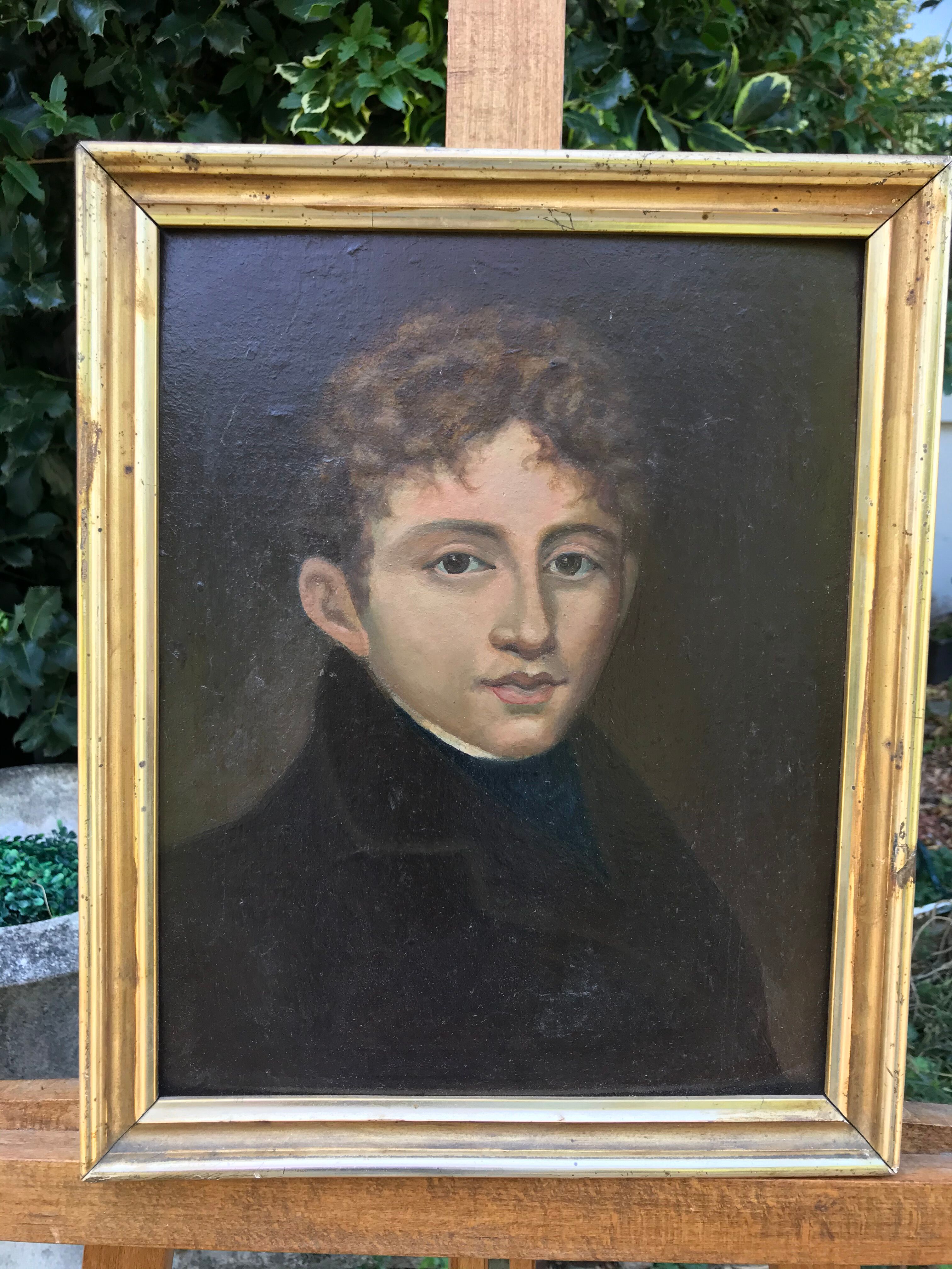 Portrait of young man, oil on canvas