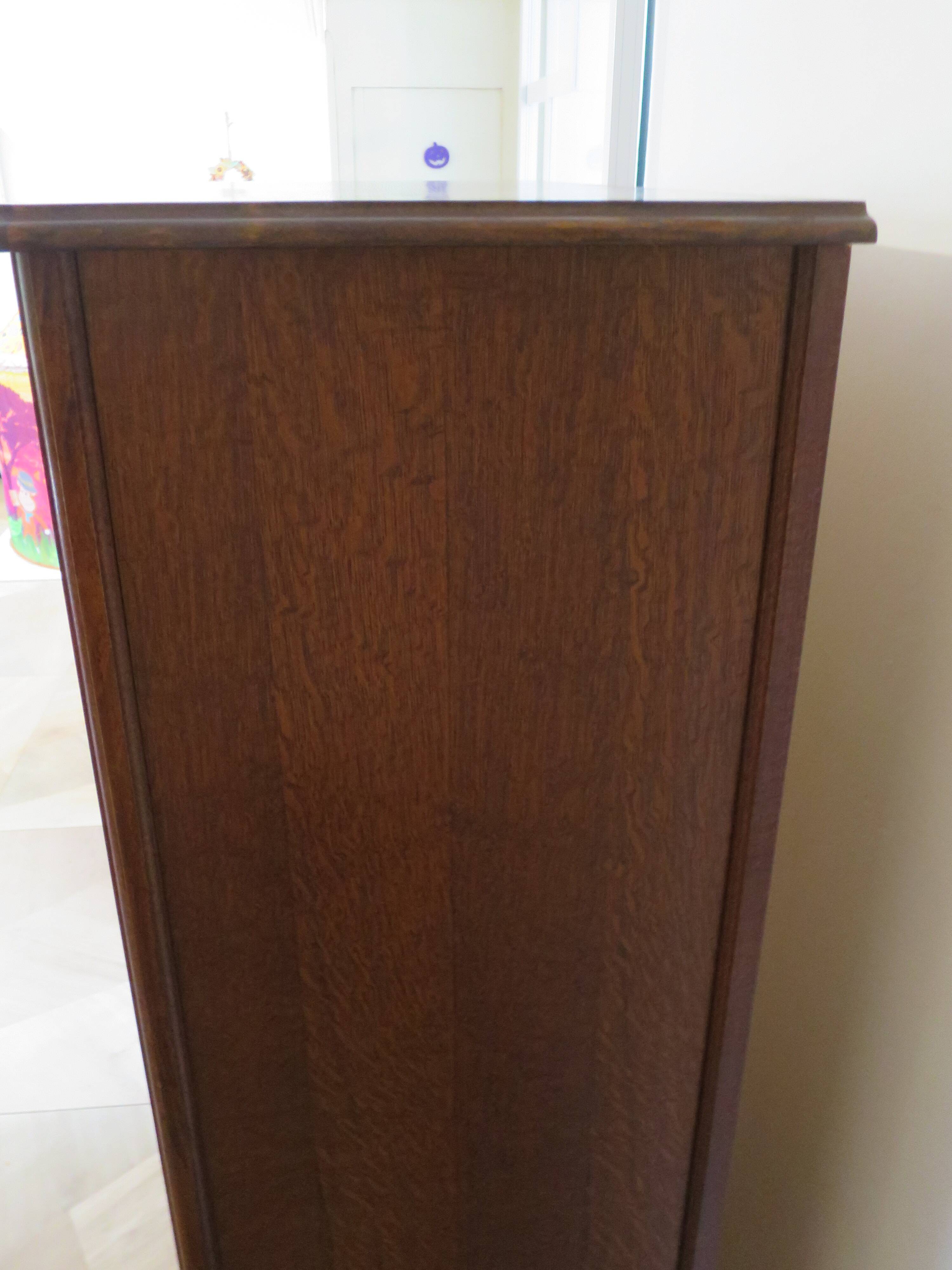 Double curtain cabinet - notary furniture - solid wood - 1970 - industrial style