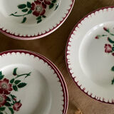 Set of 5 old flat plates Epernay Sarreguemines Digoin