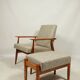 Scandinavian armchair and footrest granola beige concluded by H.Lis 300-190