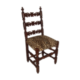 Old chair covered Leopard fabrics