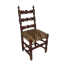 Chaise ancienne recouverte tissus léopard