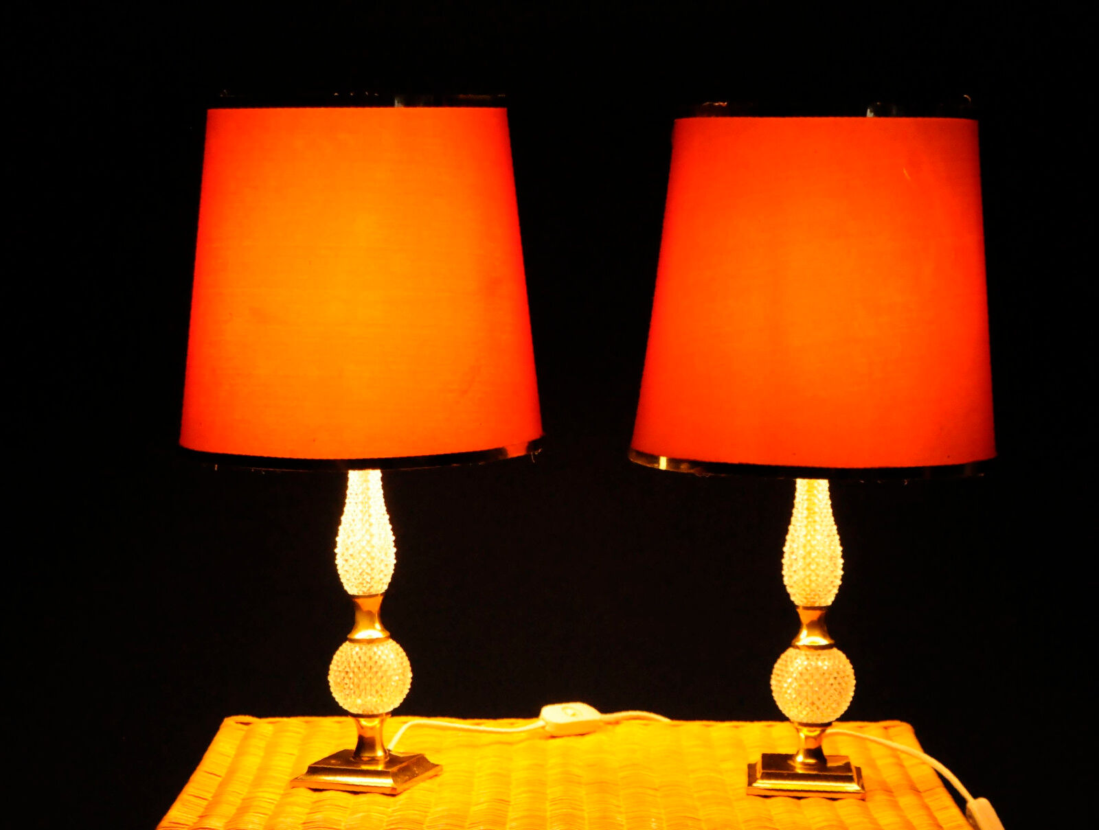 Paire de lampes en verre, modèle baccarat, xxe siècle